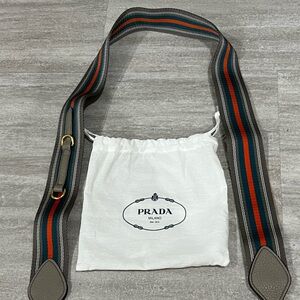 Prada Gray and Orange Belt Bag Strap